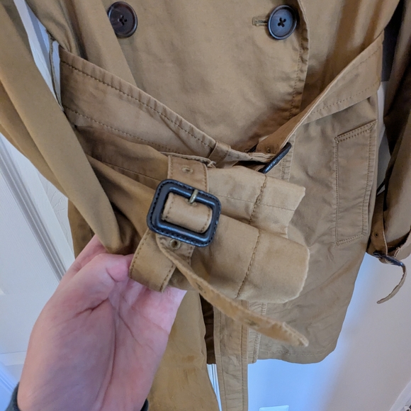 Tan Double-Breasted Trench Coat - Picture 8 of 8